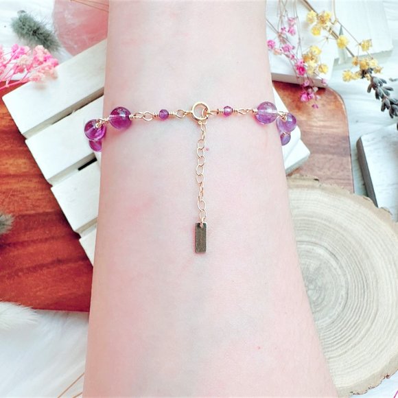 New Amethyst Bracelet | 14k Gold Filled - Picture 3 of 7
